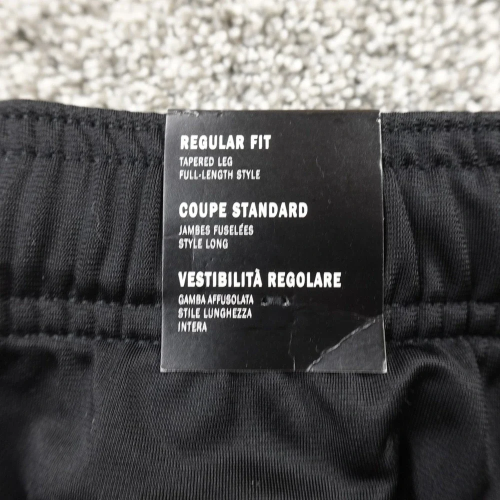 NEW Adidas Pants Mens M Black Track Warm Up Drawstring Jogger Sweatpants Run Gym